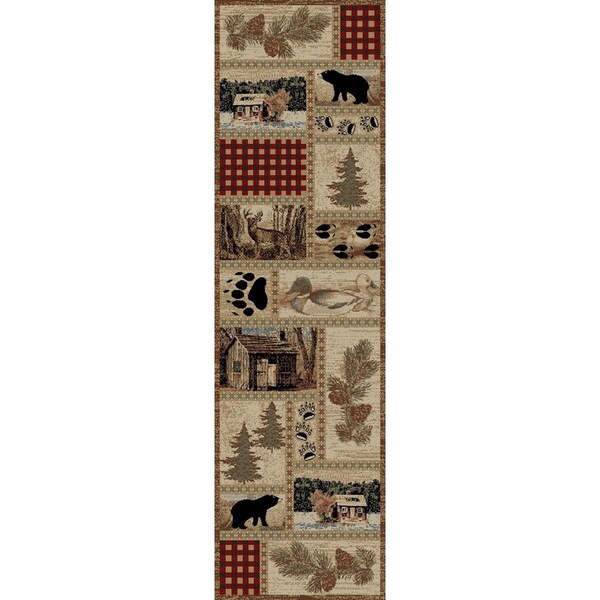 Sleep Ez 2 ft. 3 in. x 7 ft. 7 in. American Destination Getaway Trail Area Rug, Multi Color SL2142950 - main